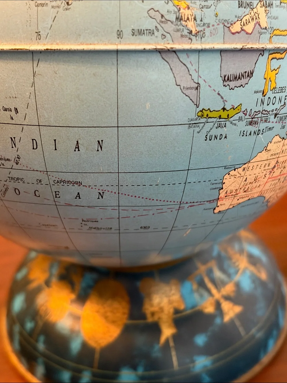 Ohio Art Classic Vintage Blue Globe Money Bank John Glenn Orbital Flight Zodiac